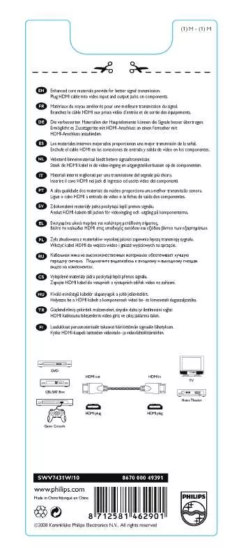 Mode d'emploi PHILIPS SWV7431W