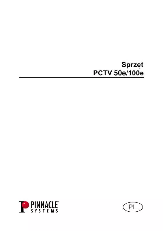 Mode d'emploi PINNACLE PCTV 100E