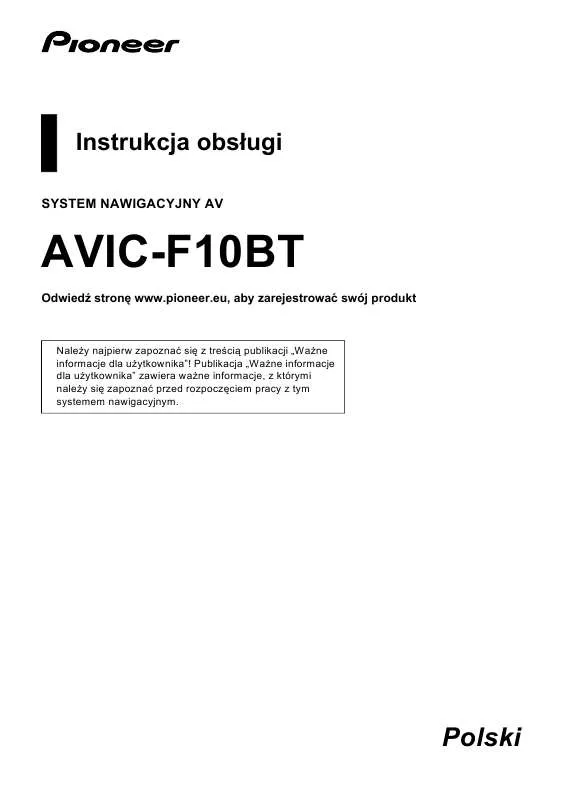 Mode d'emploi PIONEER AVIC-F10BT