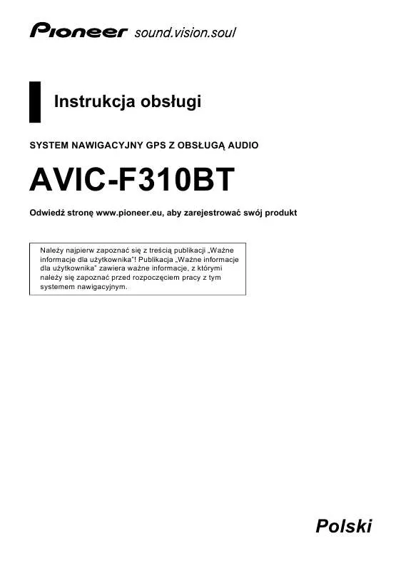 Mode d'emploi PIONEER AVIC-F310BT