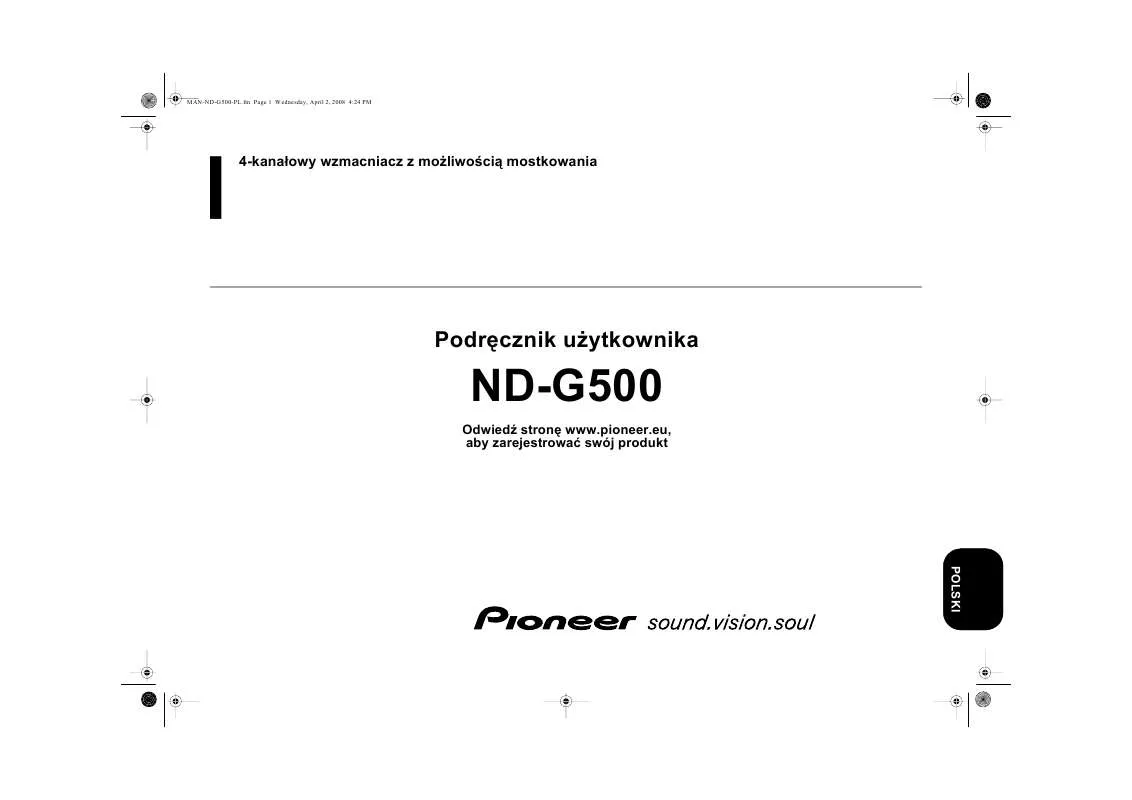 Mode d'emploi PIONEER ND-G500