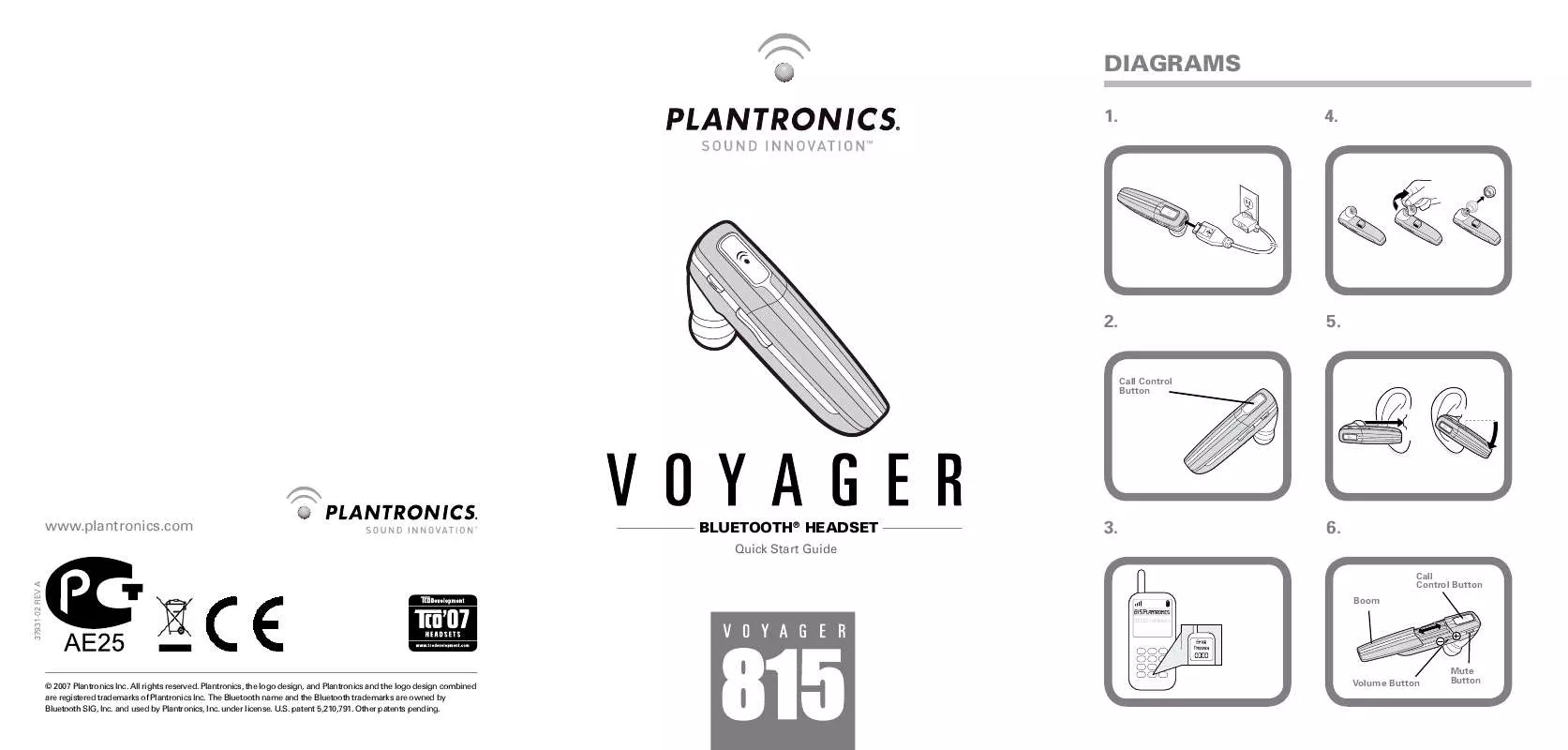 Mode d'emploi PLANTRONICS VOYAGER 855