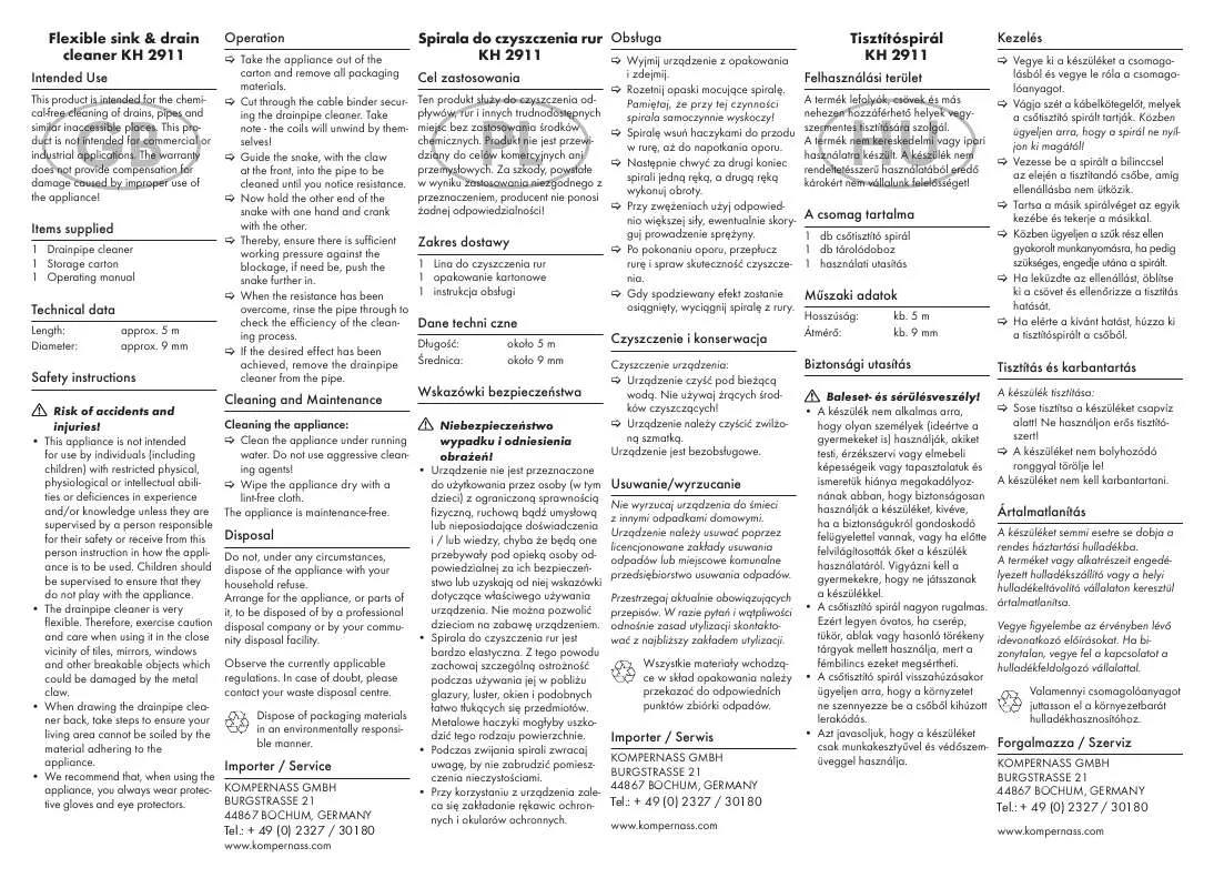 Mode d'emploi POWERFIX KH 2911