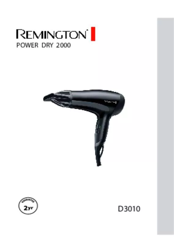 Mode d'emploi REMINGTON D3010