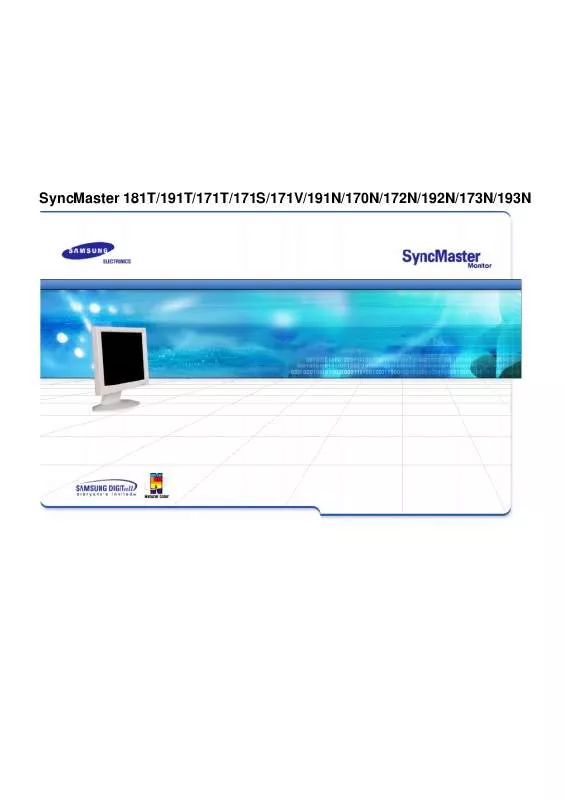 Mode d'emploi SAMSUNG SYNCMASTER 171N