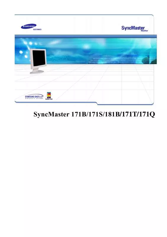 Mode d'emploi SAMSUNG SYNCMASTER 171T