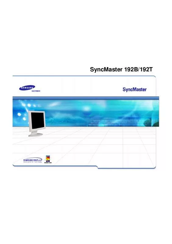 Mode d'emploi SAMSUNG SYNCMASTER 192B