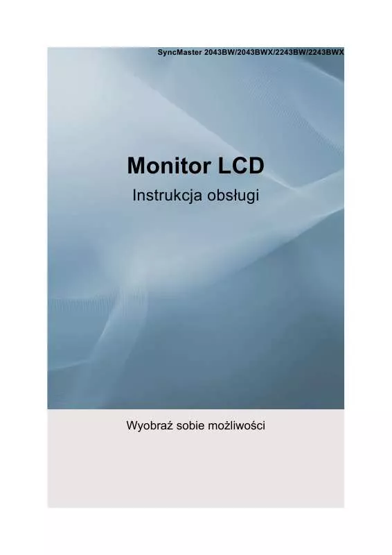 Mode d'emploi SAMSUNG SYNCMASTER 2043BW