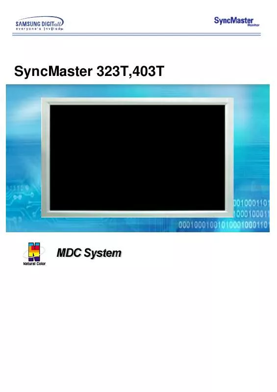 Mode d'emploi SAMSUNG SYNCMASTER 323T