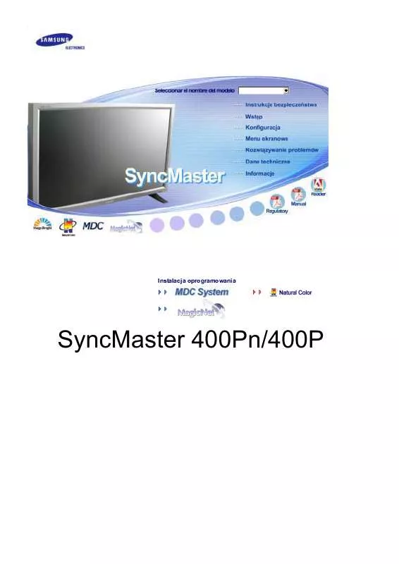 Mode d'emploi SAMSUNG SYNCMASTER 400PN