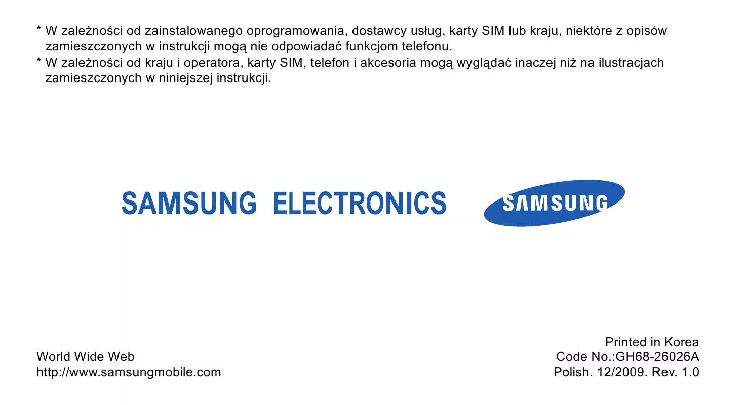 Mode d'emploi SAMSUNG CORBY PRO