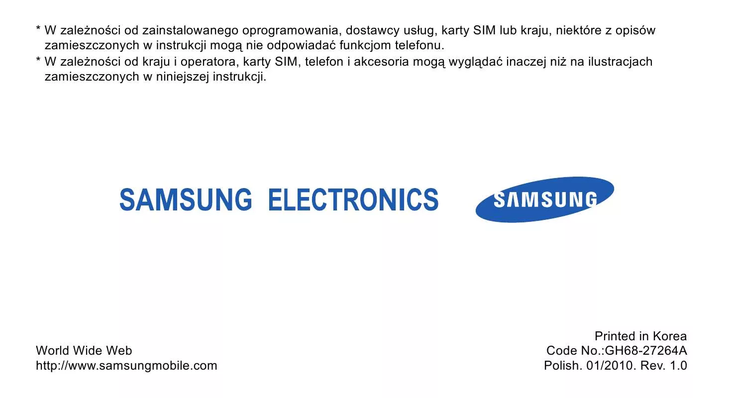 Mode d'emploi SAMSUNG DIVA S7070