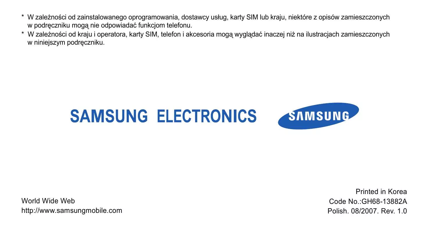 Mode d'emploi SAMSUNG E210