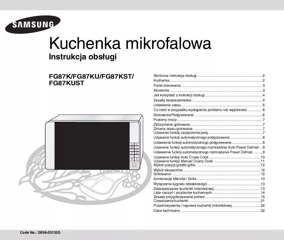 Mode d'emploi SAMSUNG FG87KUST