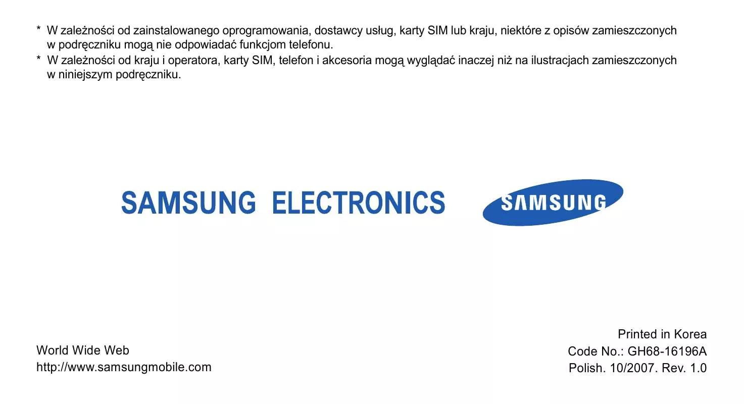 Mode d'emploi SAMSUNG G800