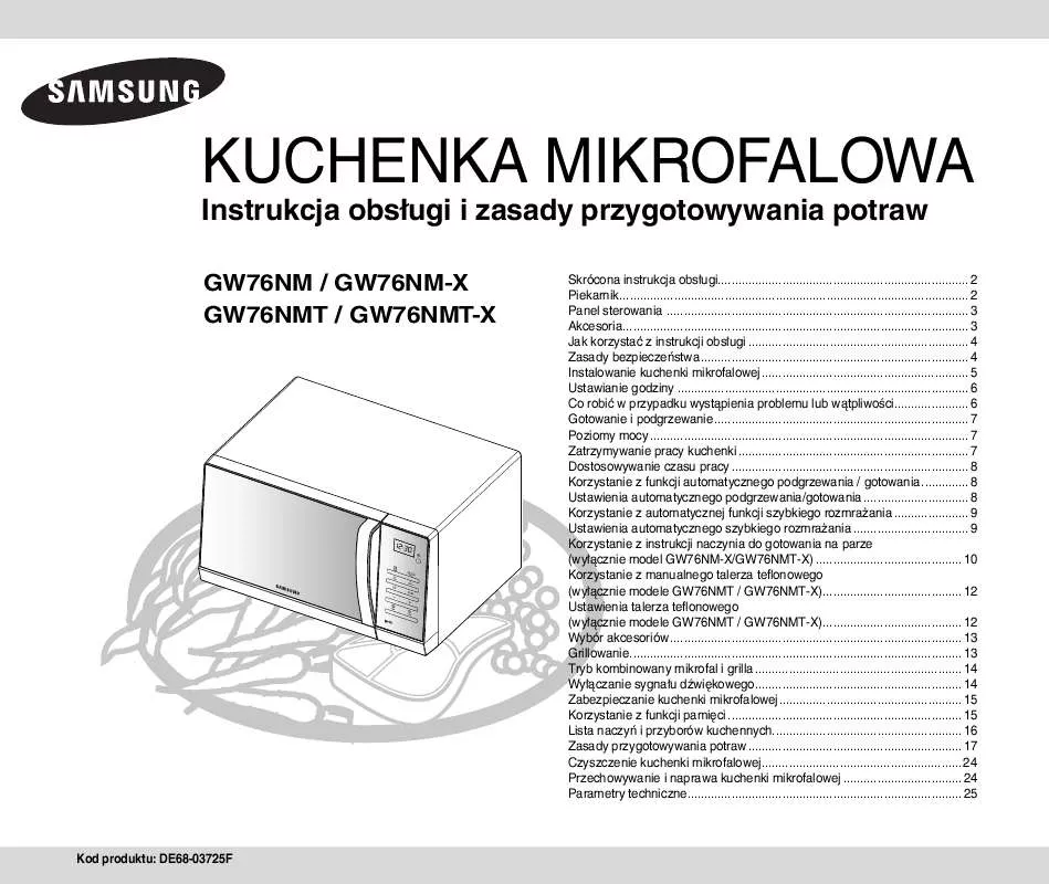 Mode d'emploi SAMSUNG GW76NMT