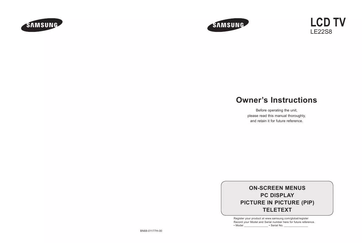 Mode d'emploi SAMSUNG LE 22S81B