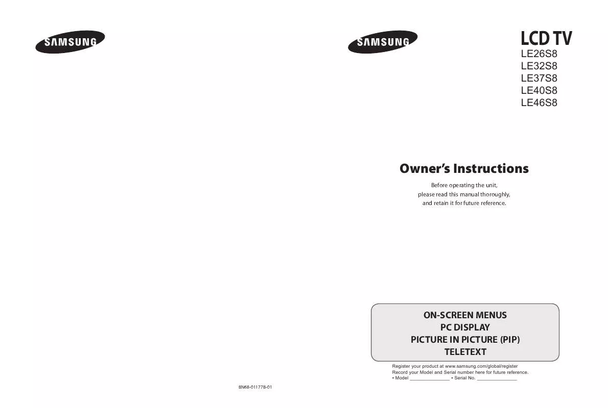 Mode d'emploi SAMSUNG LE 32S81B