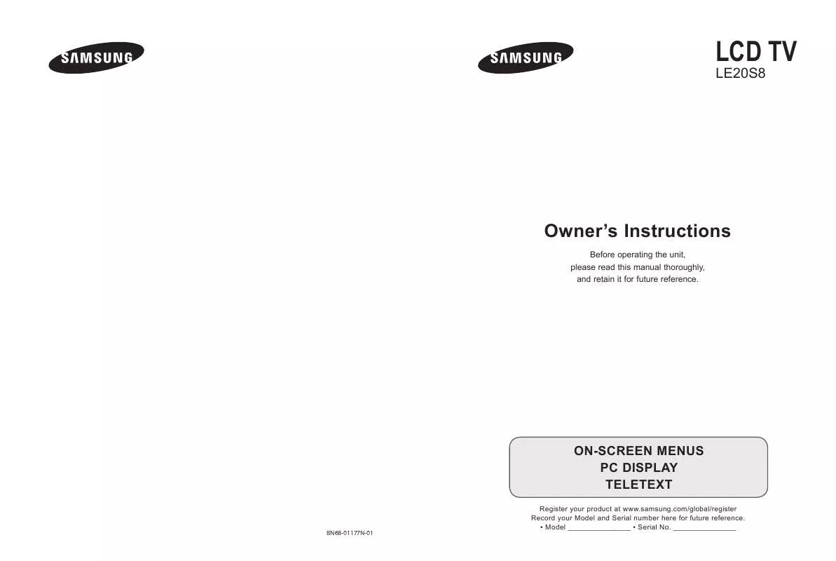 Mode d'emploi SAMSUNG LE20S81BX