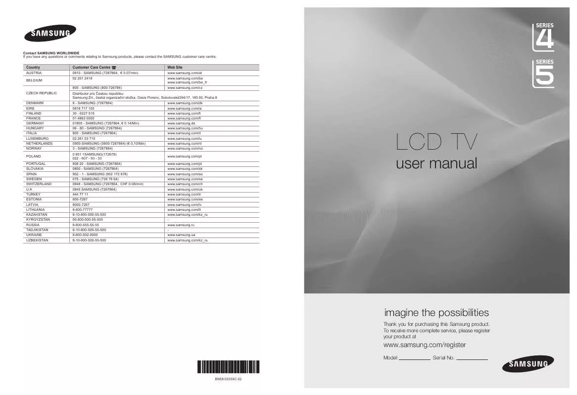 Mode d'emploi SAMSUNG LE22B541C4W