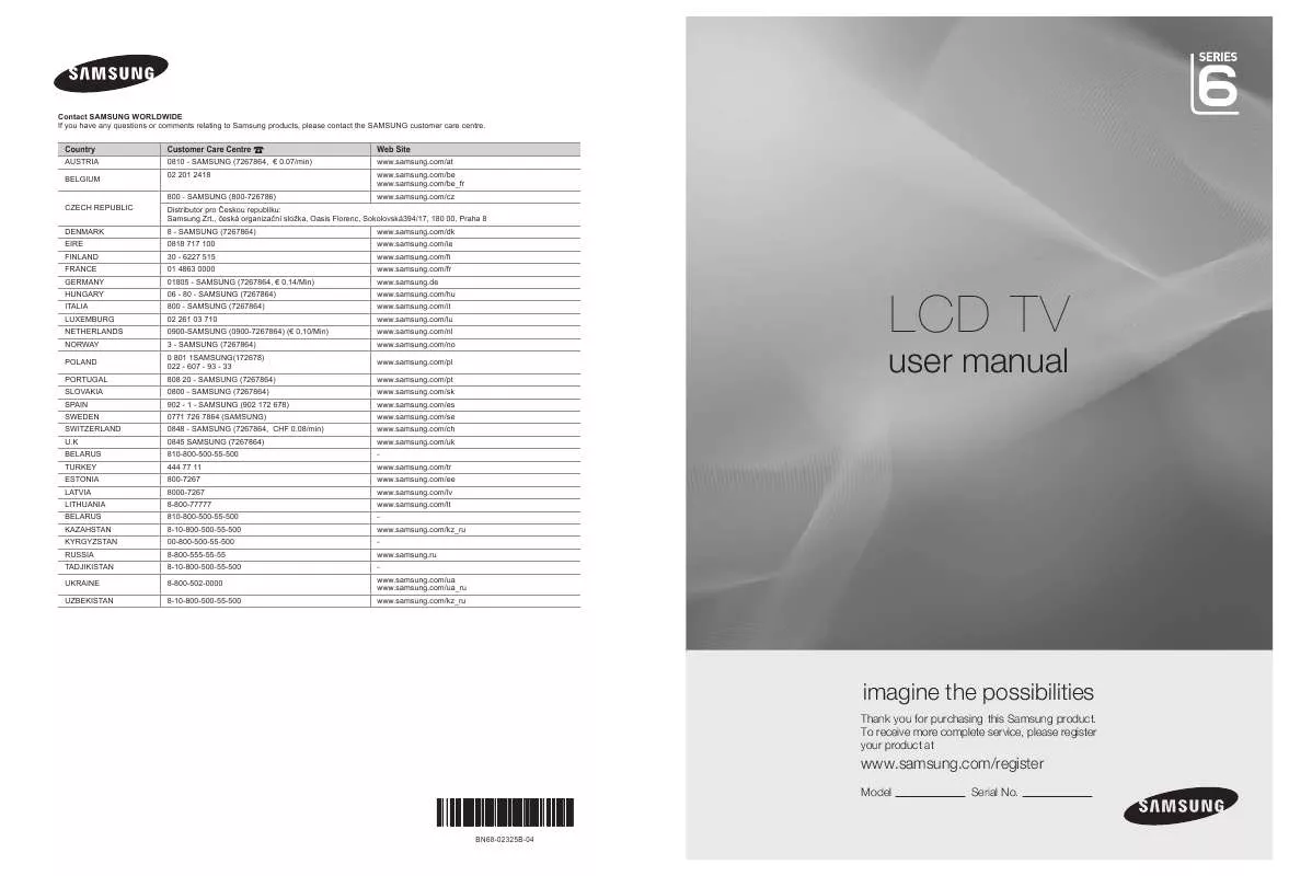 Mode d'emploi SAMSUNG LE32B653T5W