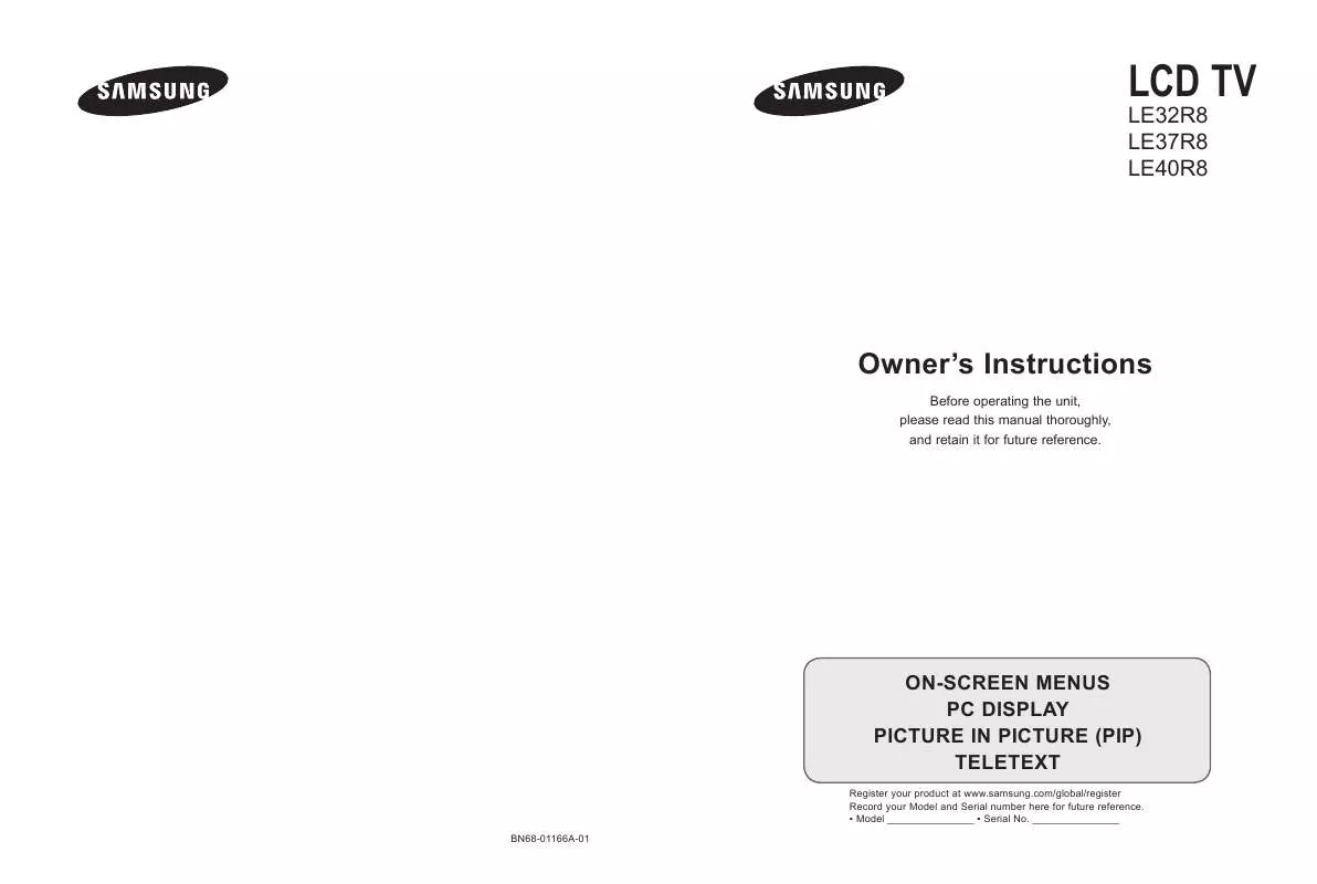 Mode d'emploi SAMSUNG LE37R83B