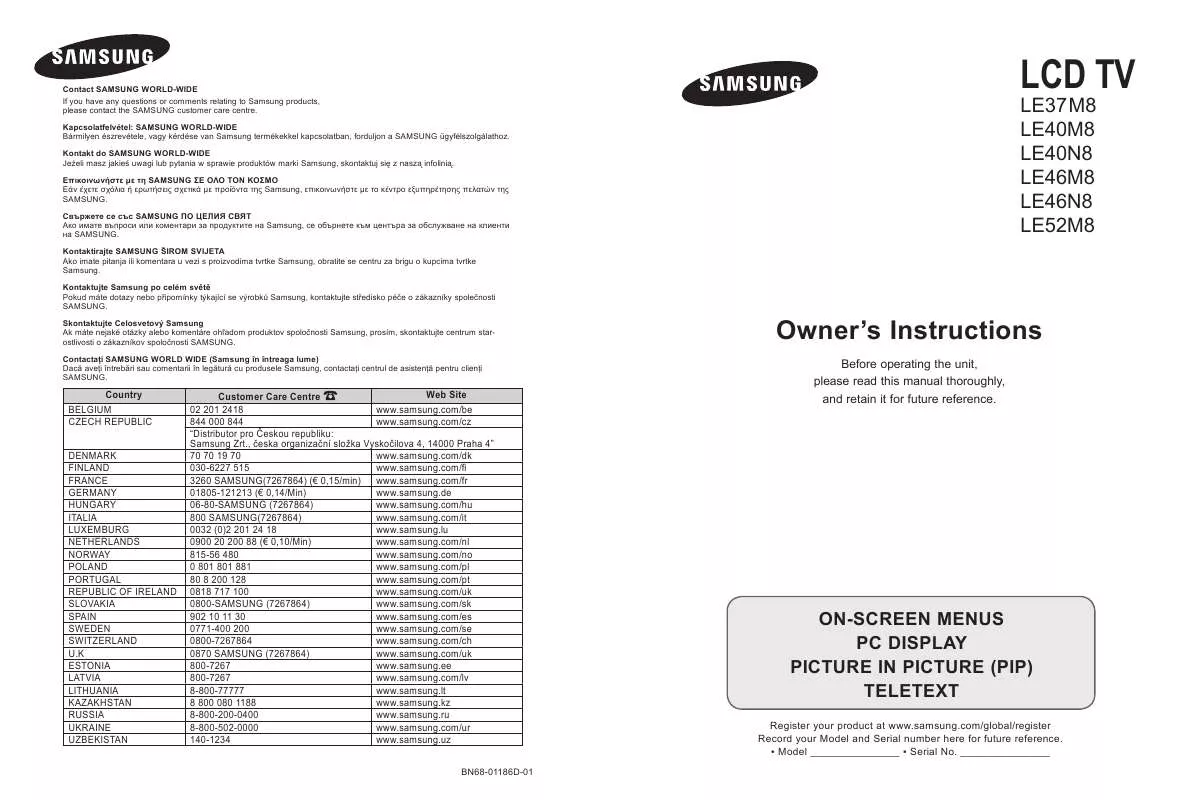 Mode d'emploi SAMSUNG LE46N87BD