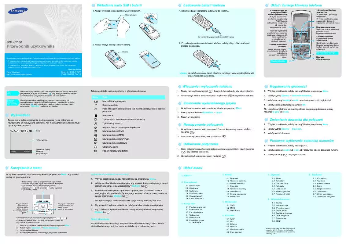 Mode d'emploi SAMSUNG SGH-C130