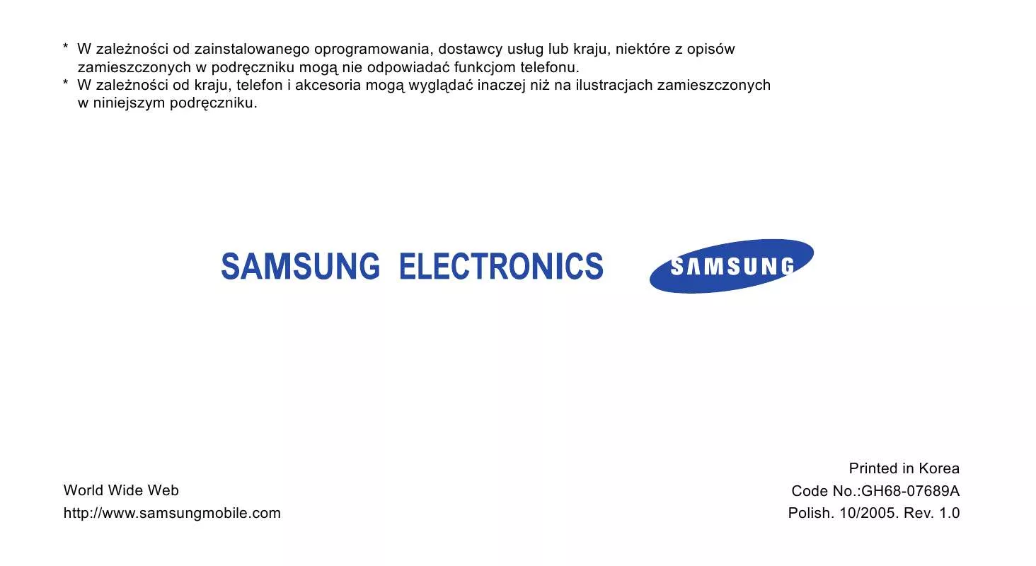 Mode d'emploi SAMSUNG SGH-E760