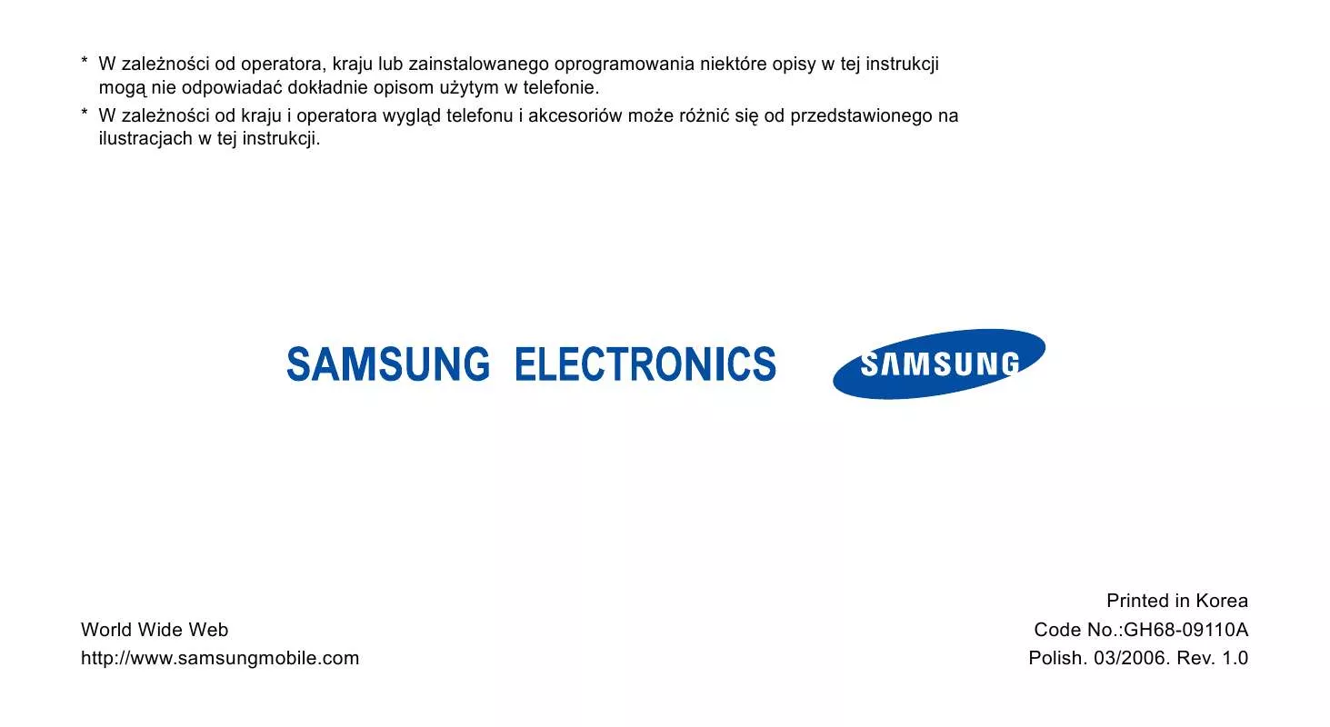 Mode d'emploi SAMSUNG SGH-E770