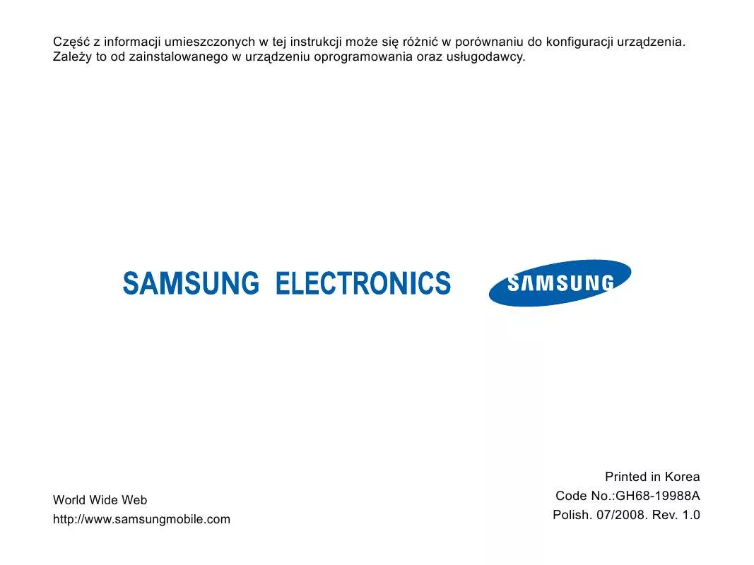 Mode d'emploi SAMSUNG SGH-I200