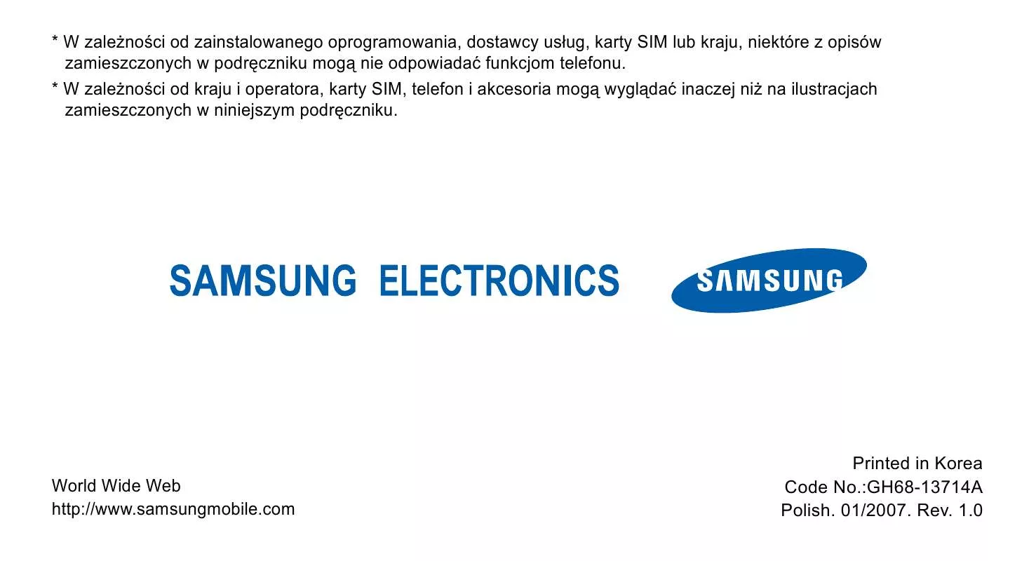 Mode d'emploi SAMSUNG SGH-P310