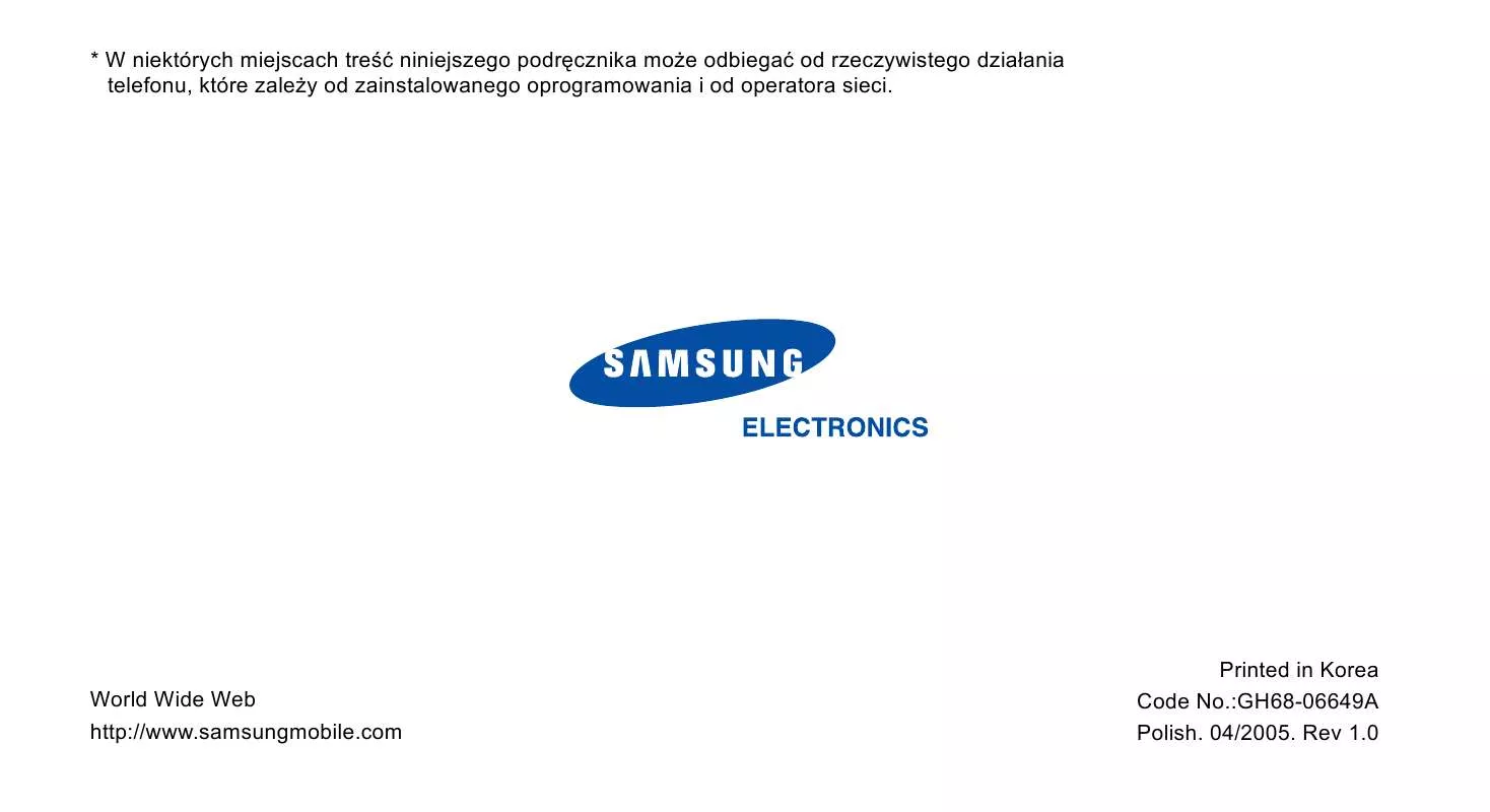 Mode d'emploi SAMSUNG SGH-X480