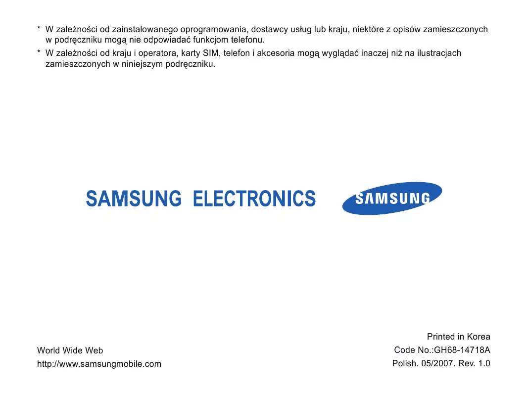 Mode d'emploi SAMSUNG SGH-Z170