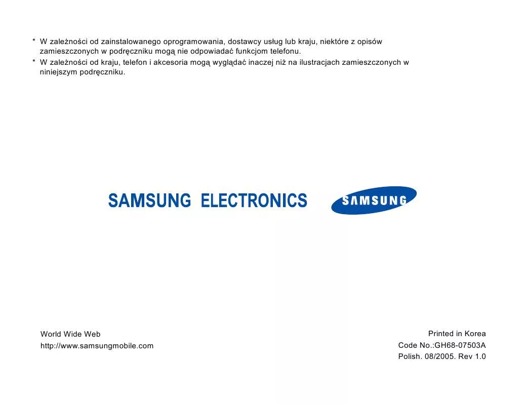 Mode d'emploi SAMSUNG SGH-Z300