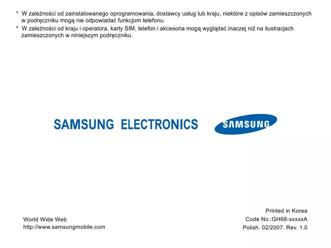 Mode d'emploi SAMSUNG SGH-Z630