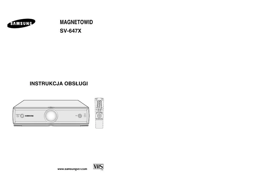 Mode d'emploi SAMSUNG SV-647X/XEO