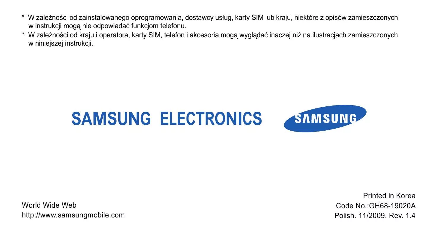 Mode d'emploi SAMSUNG U800