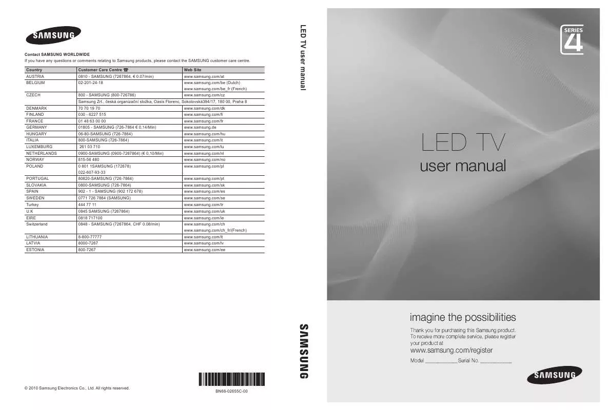 Mode d'emploi SAMSUNG UE-22C4000PW