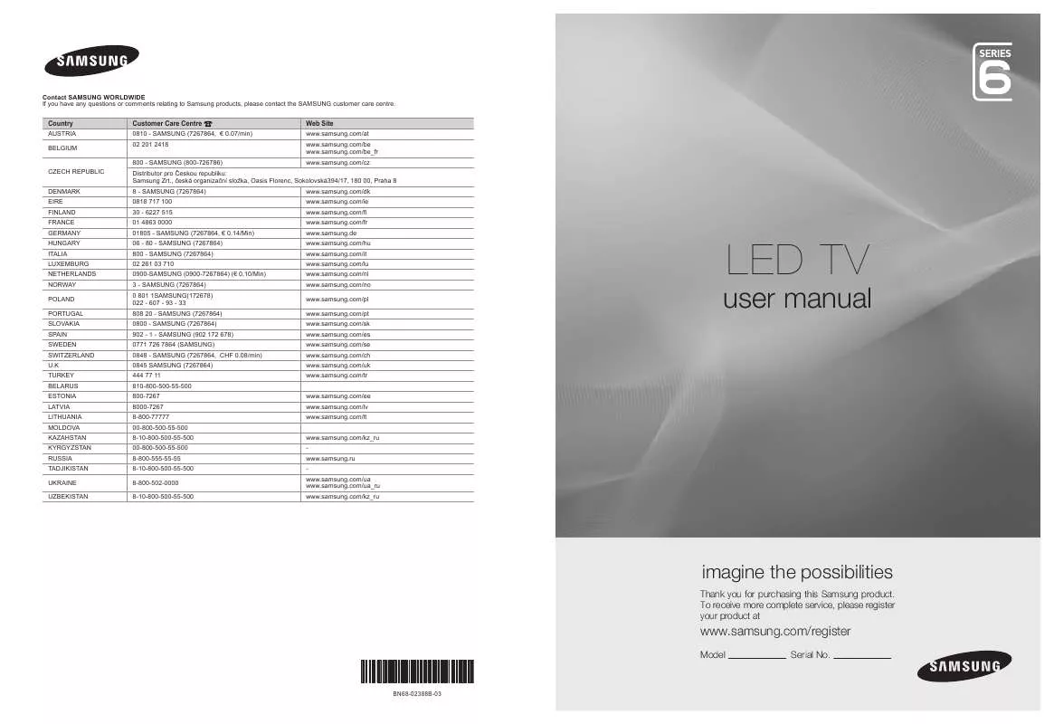 Mode d'emploi SAMSUNG UE-32B6000