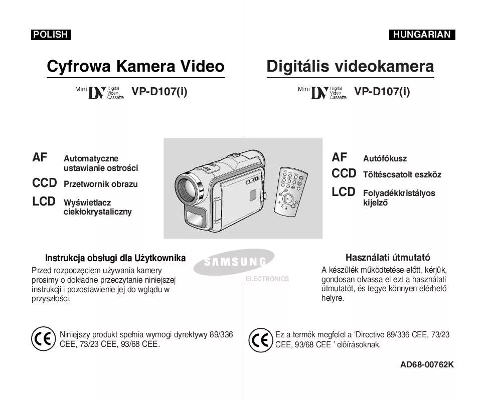 Mode d'emploi SAMSUNG VP-D107I