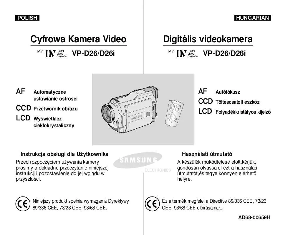 Mode d'emploi SAMSUNG VP-D26I