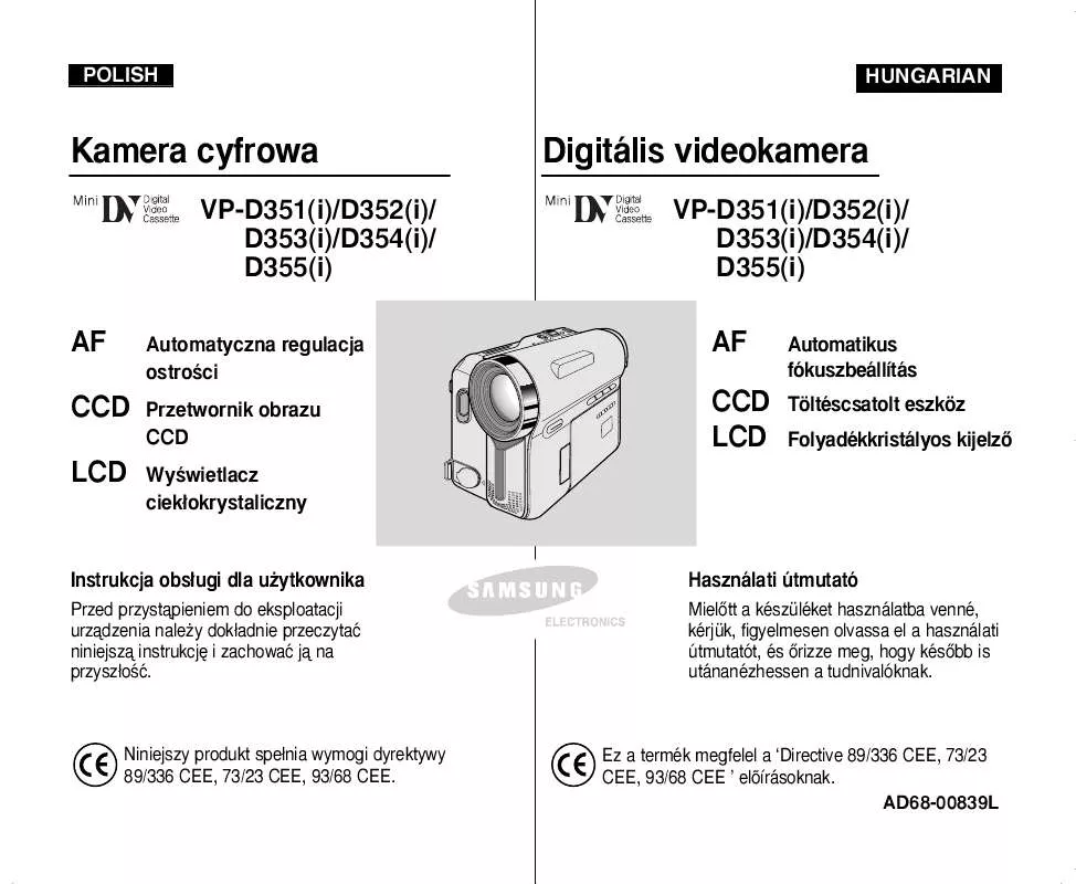 Mode d'emploi SAMSUNG VP-D351