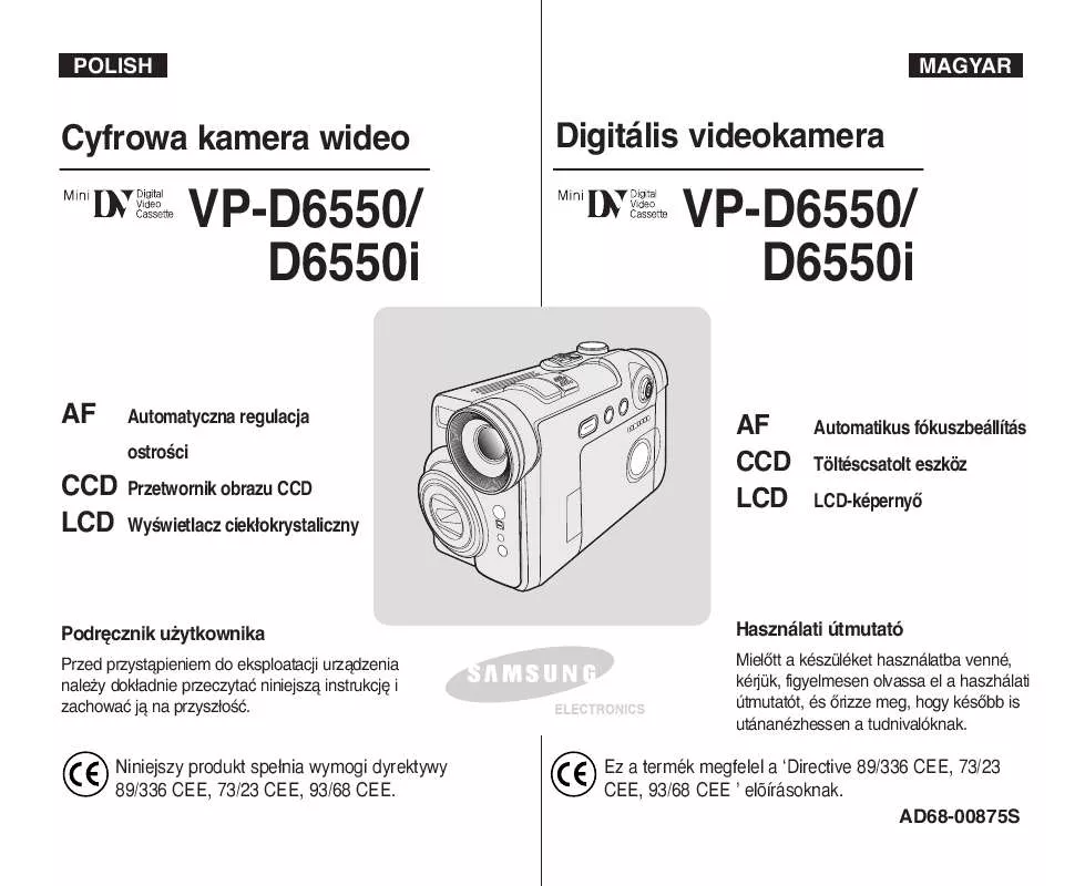 Mode d'emploi SAMSUNG VP-D6050I