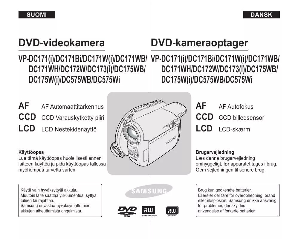 Mode d'emploi SAMSUNG VP-DC172W