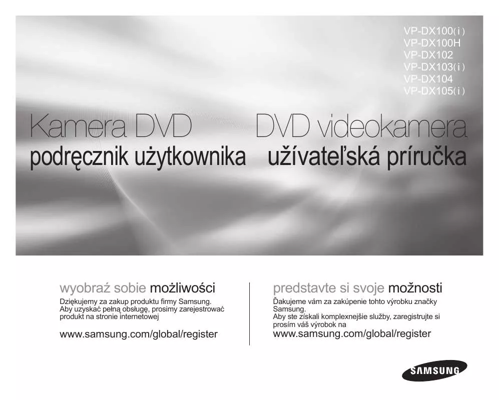 Mode d'emploi SAMSUNG VP-DX100H