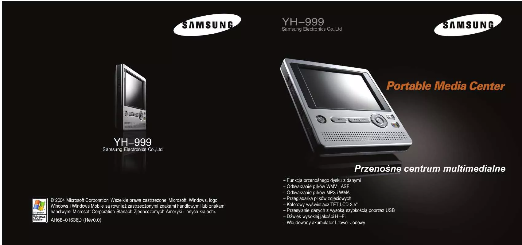 Mode d'emploi SAMSUNG YH-999GS