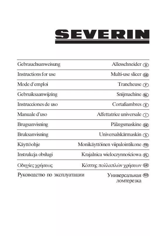 Mode d'emploi SEVERIN AS 3914