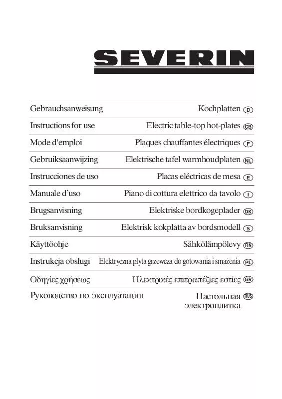 Mode d'emploi SEVERIN DK 1011