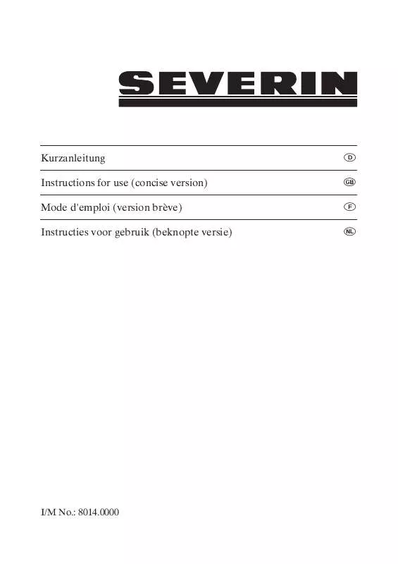 Mode d'emploi SEVERIN KA 5155